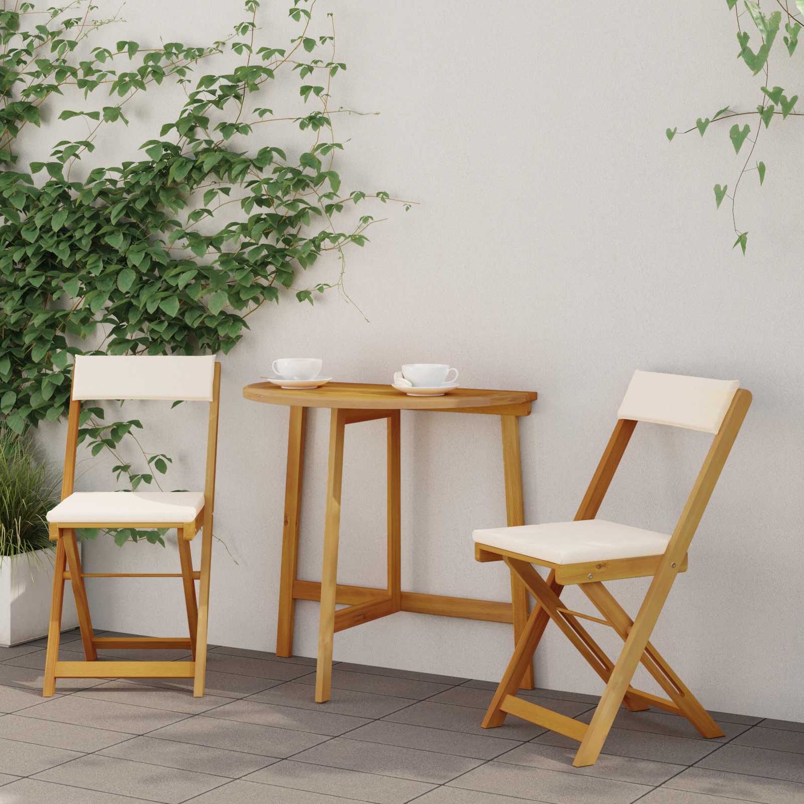 Außen Bistro-Stühle 2 pcs Cremeweiß 40 x 53 x 80 cm