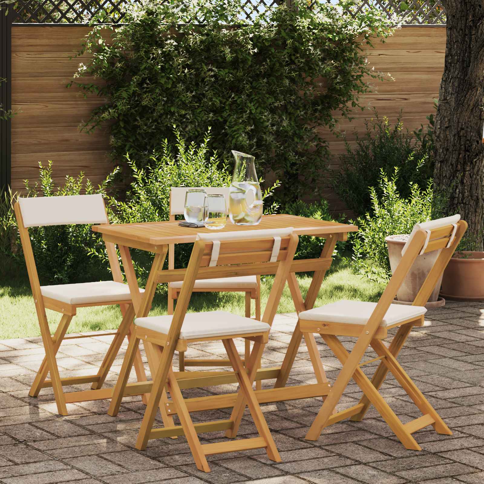 Außen Bistro-Stühle 4 pcs Cremeweiß 40 x 53 x 80 cm