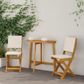 Außen Bistro-Stühle mit Kissen 2 pcs Cremeweiß 38 x 46 x 85 cm