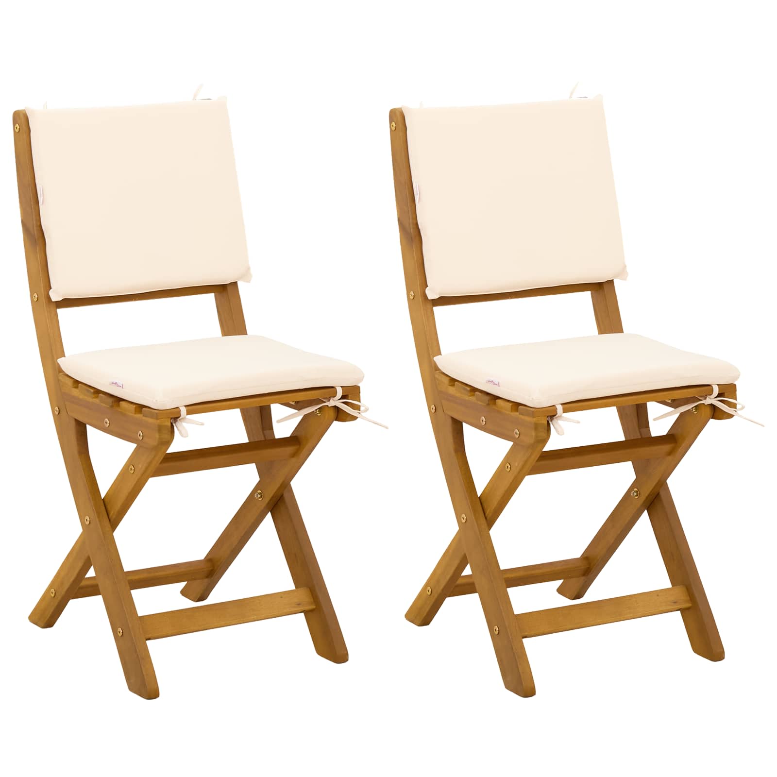 Außen Bistro-Stühle mit Kissen 2 pcs Cremeweiß 38 x 46 x 85 cm
