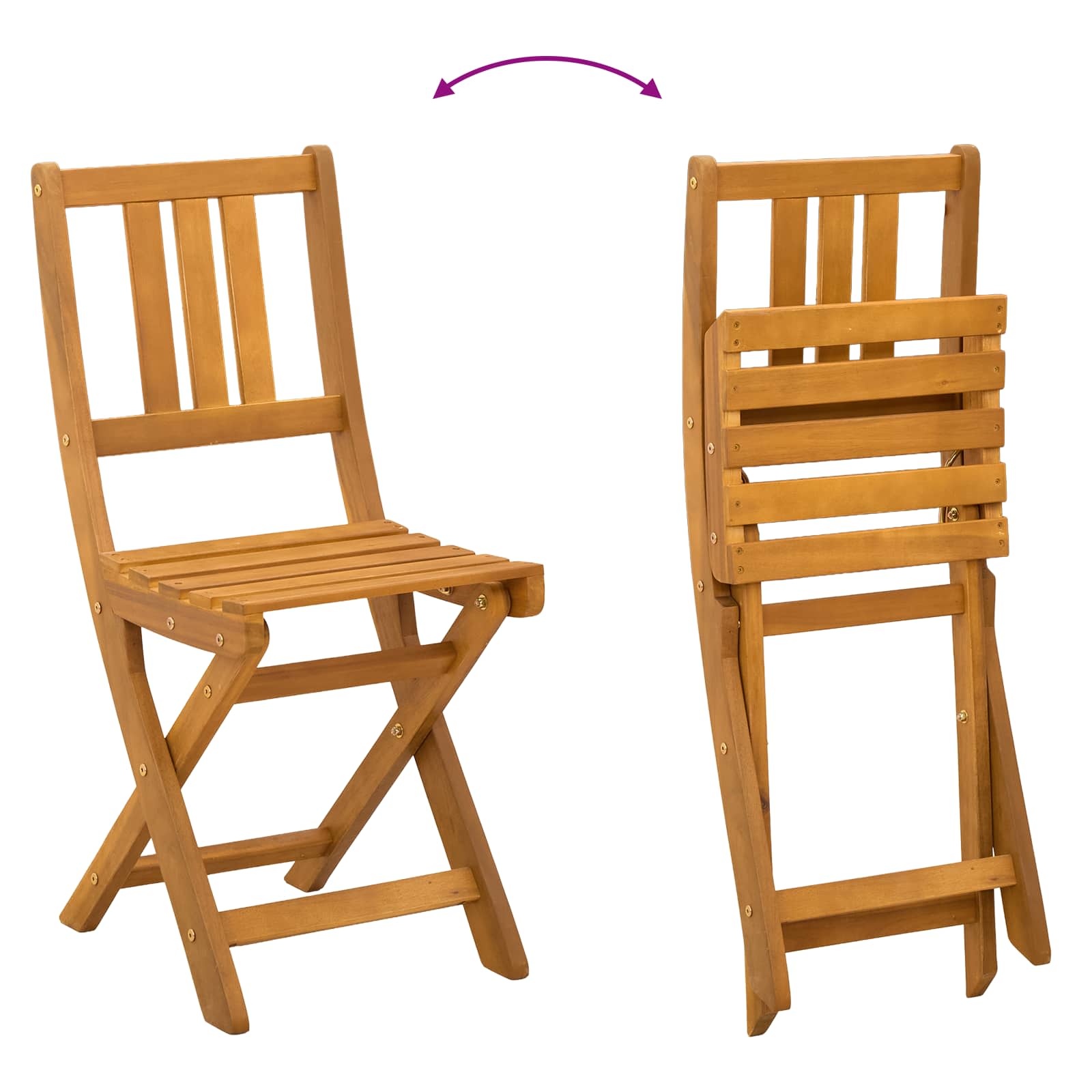 Außen Bistro-Stühle mit Kissen 4 pcs Natur 40 x 42 x 85 cm