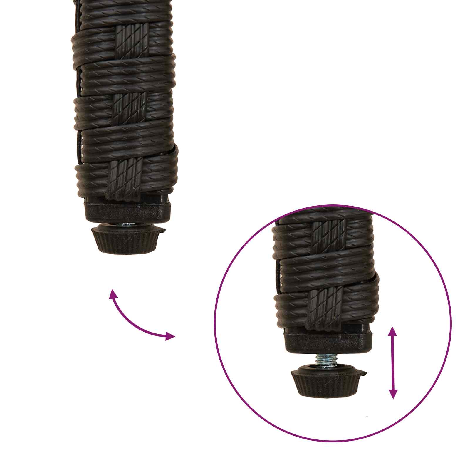 Gartenstühle 2 pcs Schwarz und Cremeweiß Poly-Rattan und Akazie
