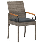 Gartenstühle 2 pcs Grau und Dunkelgrau Poly-Rattan und Akazie