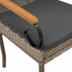 Gartenstühle 4 pcs Grau und Dunkelgrau Poly-Rattan und Akazie