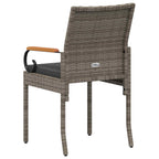 Gartenstühle 4 pcs Grau und Dunkelgrau Poly-Rattan und Akazie