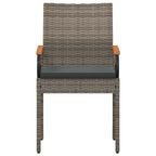 Gartenstühle 4 pcs Grau und Dunkelgrau Poly-Rattan und Akazie