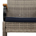 Gartenstühle 4 pcs Grau und Marineblau Poly-Rattan und Akazie