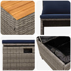 Outdoor-Sofagarnitur 4-Sitzanzahl 4 pcs 55 x 30 x 39 cm