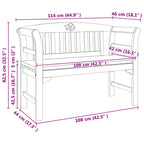 Rosenbank Natur 114 x 46 x 82,5 cm Massivholz Akazie