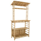 Outdoor Bartisch mit Speicher Natur 110 x 50 x 210 cm Bambus