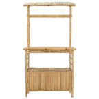 Outdoor Bartisch mit Speicher Natur 110 x 50 x 210 cm Bambus