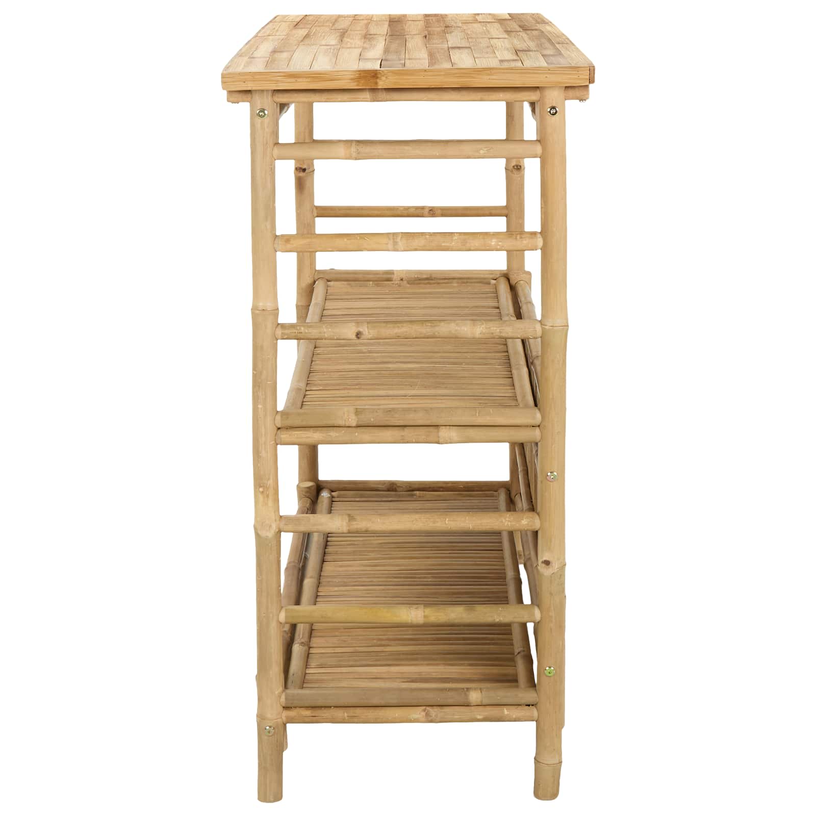 Outdoor Bartisch mit Speicher Natur 110 x 50 x 105 cm Bambus