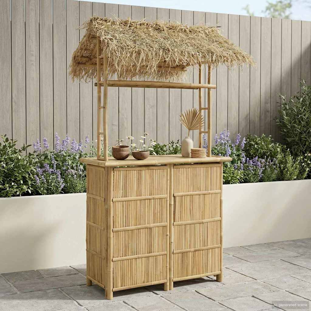 Outdoor Bartisch Natur 115 x 95 x 215 cm Bambus