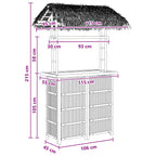 Outdoor Bartisch Natur 115 x 95 x 215 cm Bambus