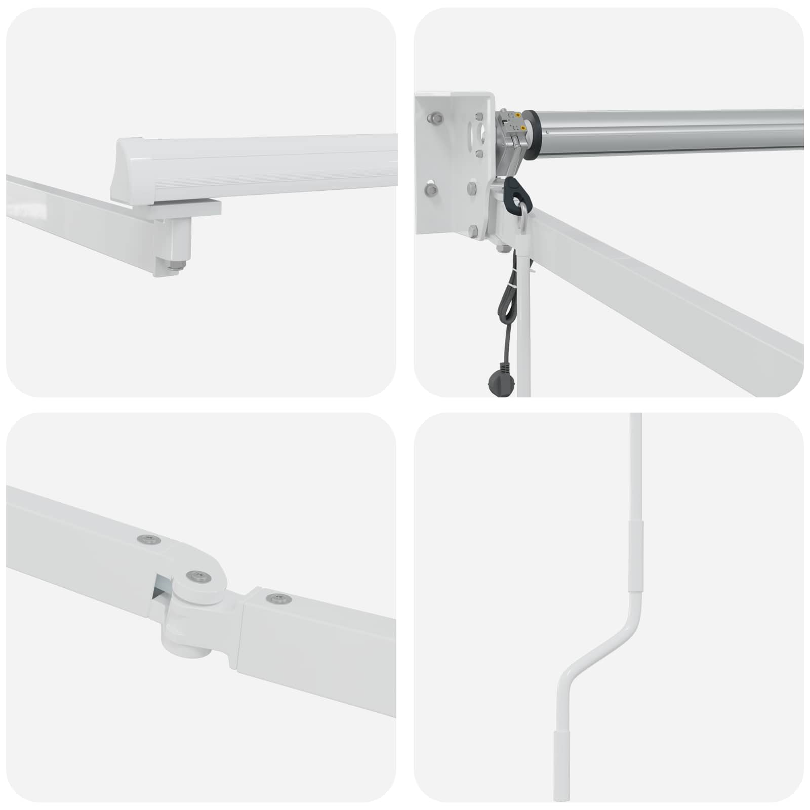 Elektrisches Markisenrahmen Weiß 3,5 x 2 m Aluminium