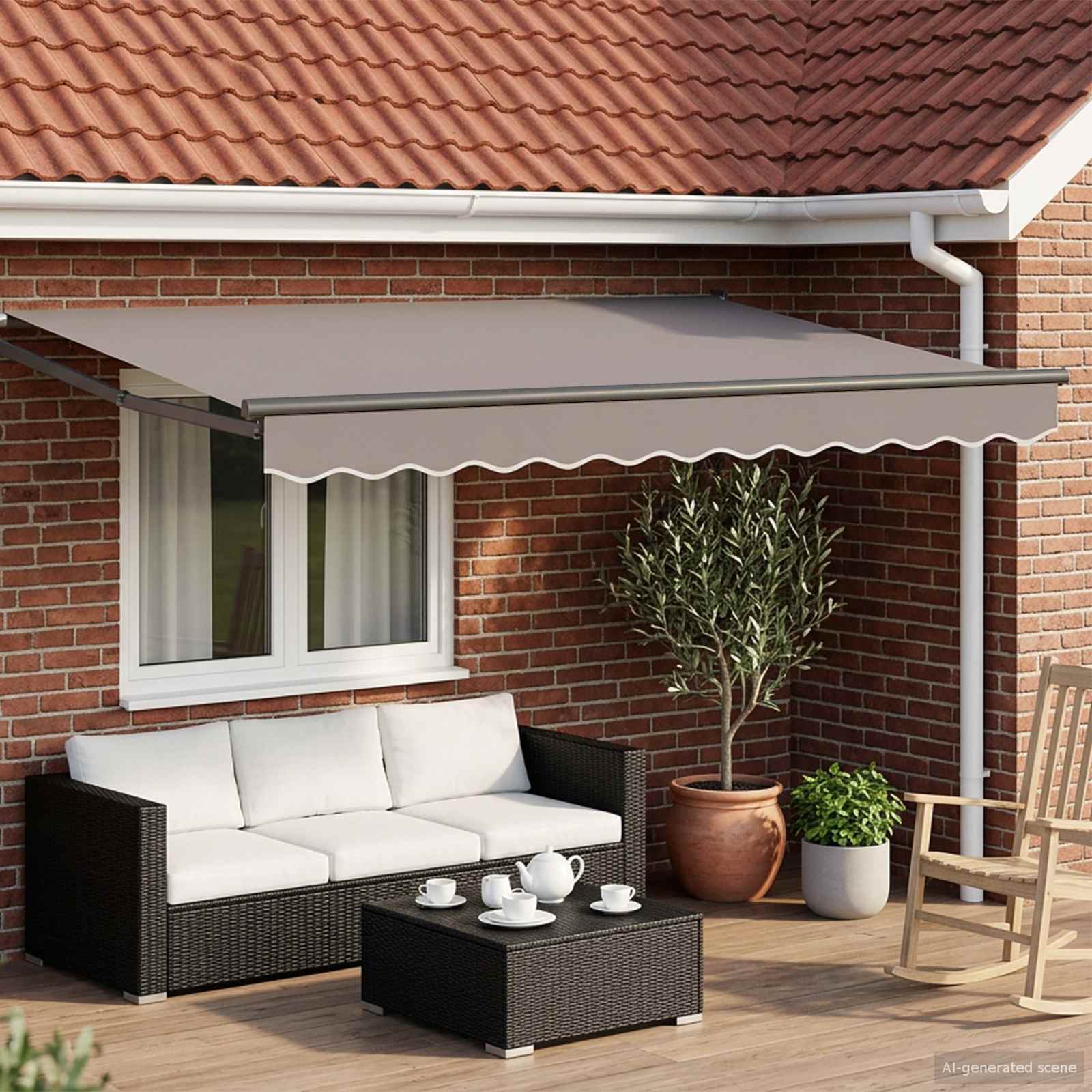 Elektrisches Markisenrahmen Anthrazit 2,5 x 2 m Aluminium
