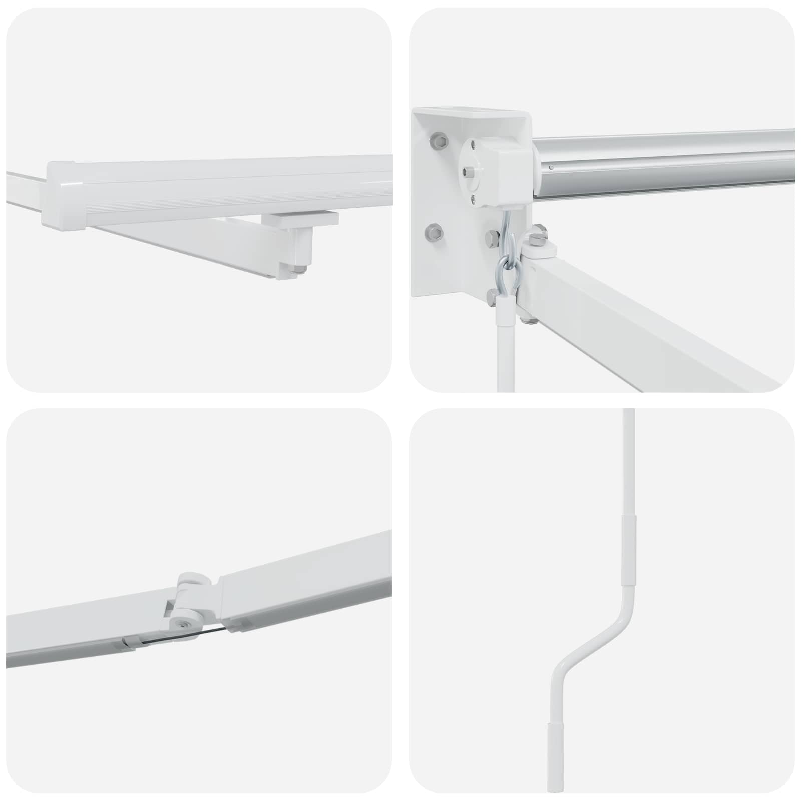 Elektrisches Markisenrahmen Weiß 3 x 2 m Aluminium