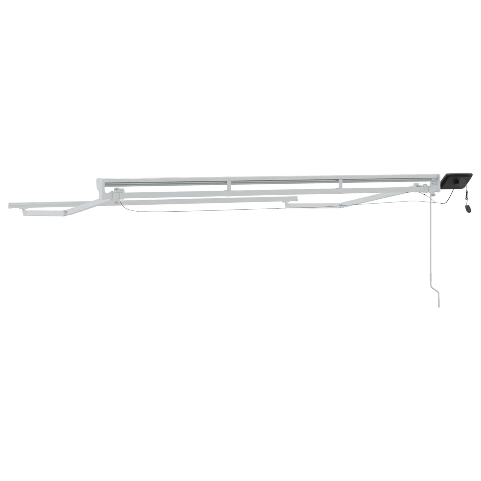 Manueller Markisenrahmen mit LEDs Weiß 3 x 2,5 m Aluminium
