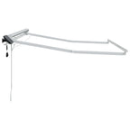 Manueller Markisenrahmen mit LEDs Weiß 3,5 x 2,5 m Aluminium