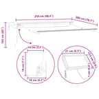 Manueller Markisenrahmen mit LEDs Anthrazit 2,5 x 2 m Aluminium