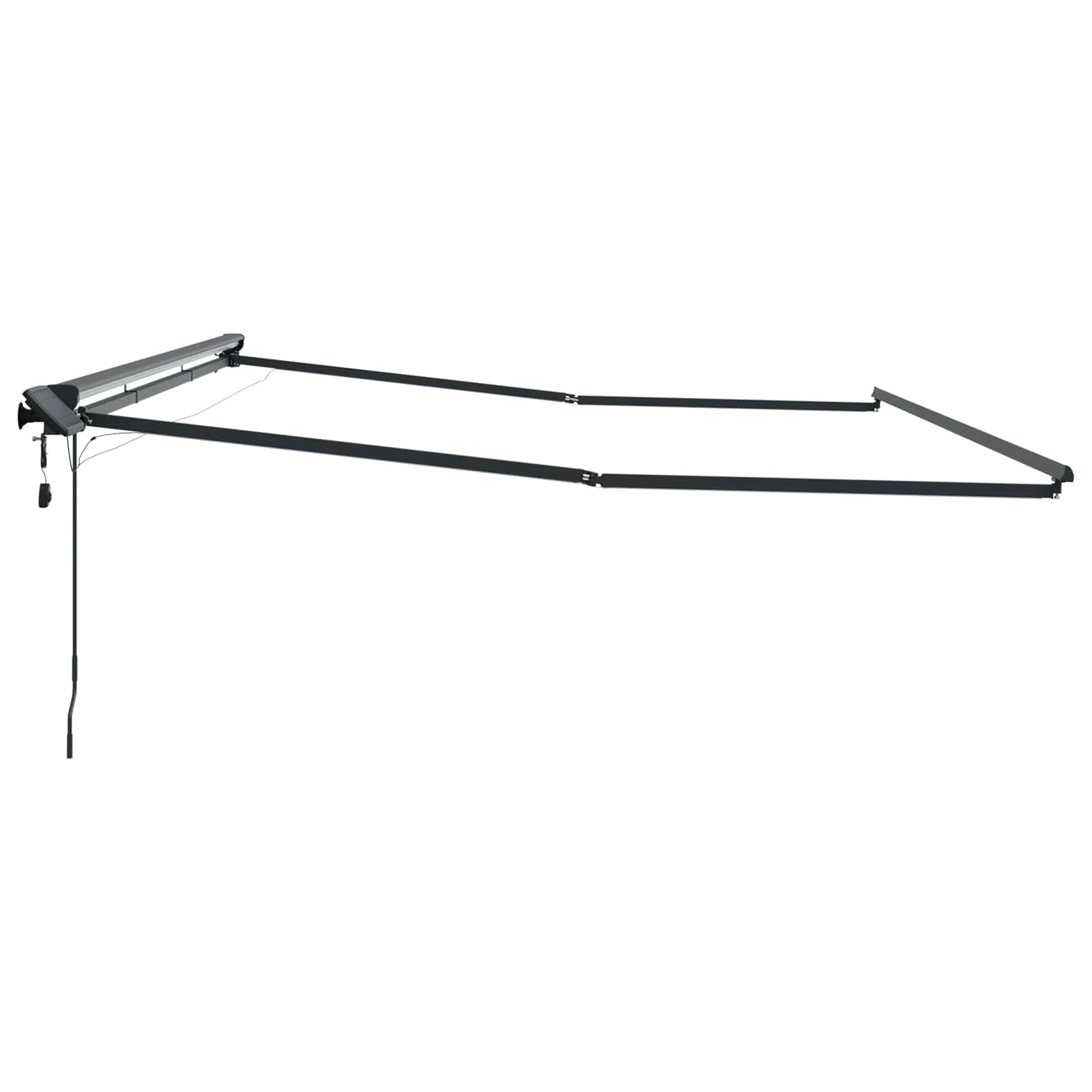 Manueller Markisenrahmen mit LEDs Anthrazit 4,5 × 3 m Aluminium
