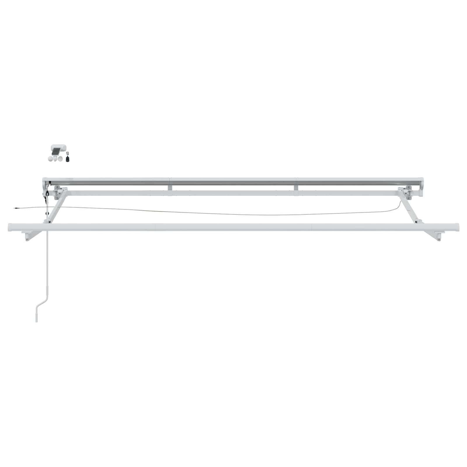 Elektrische Markisenrahmen mit LEDs Weiß 2,5 x 2 m Aluminium