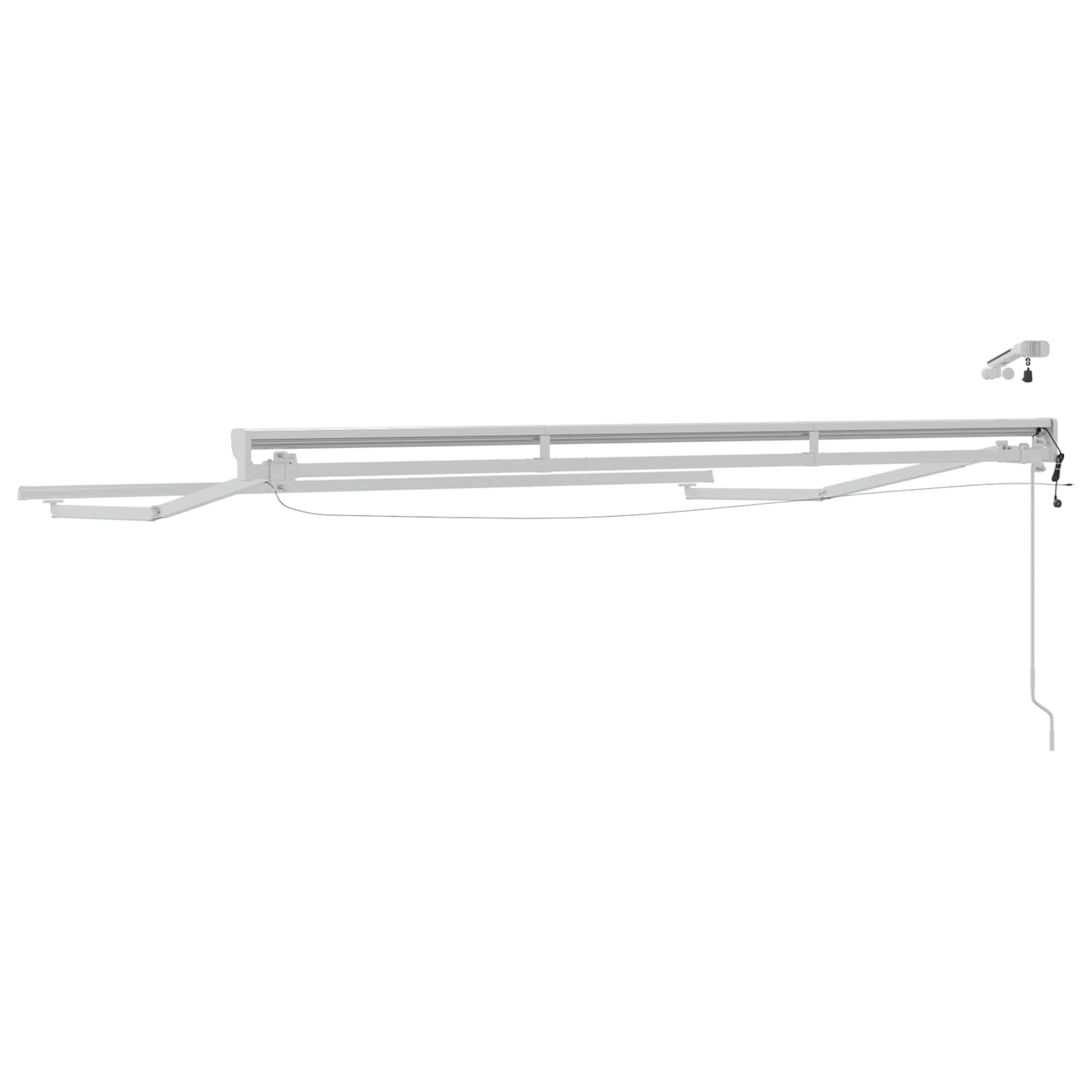 Elektrische Markisenrahmen mit LEDs Weiß 3 x 2 m Aluminium