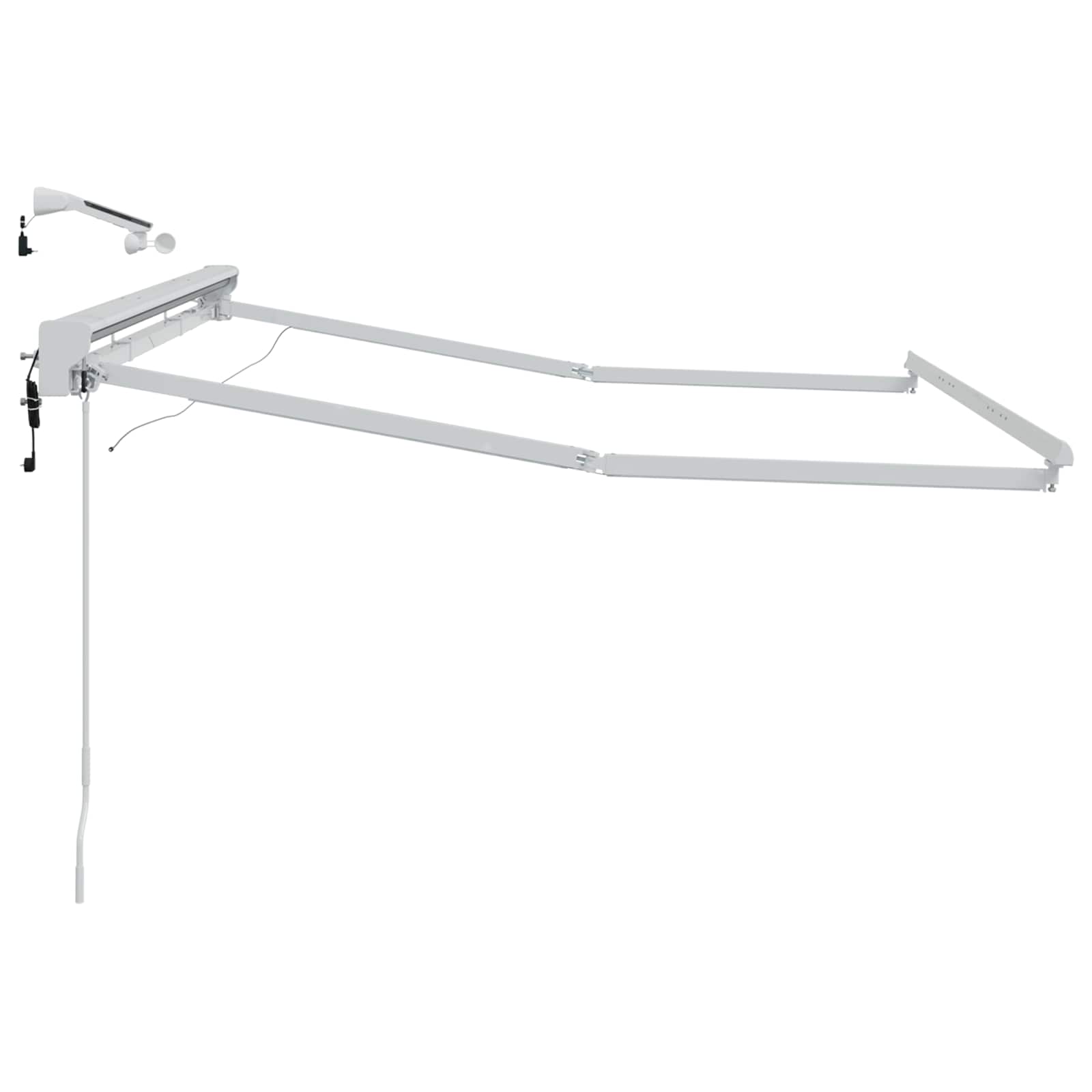 Elektrische Markisenrahmen mit LEDs Weiß 3,5 x 2 m Aluminium