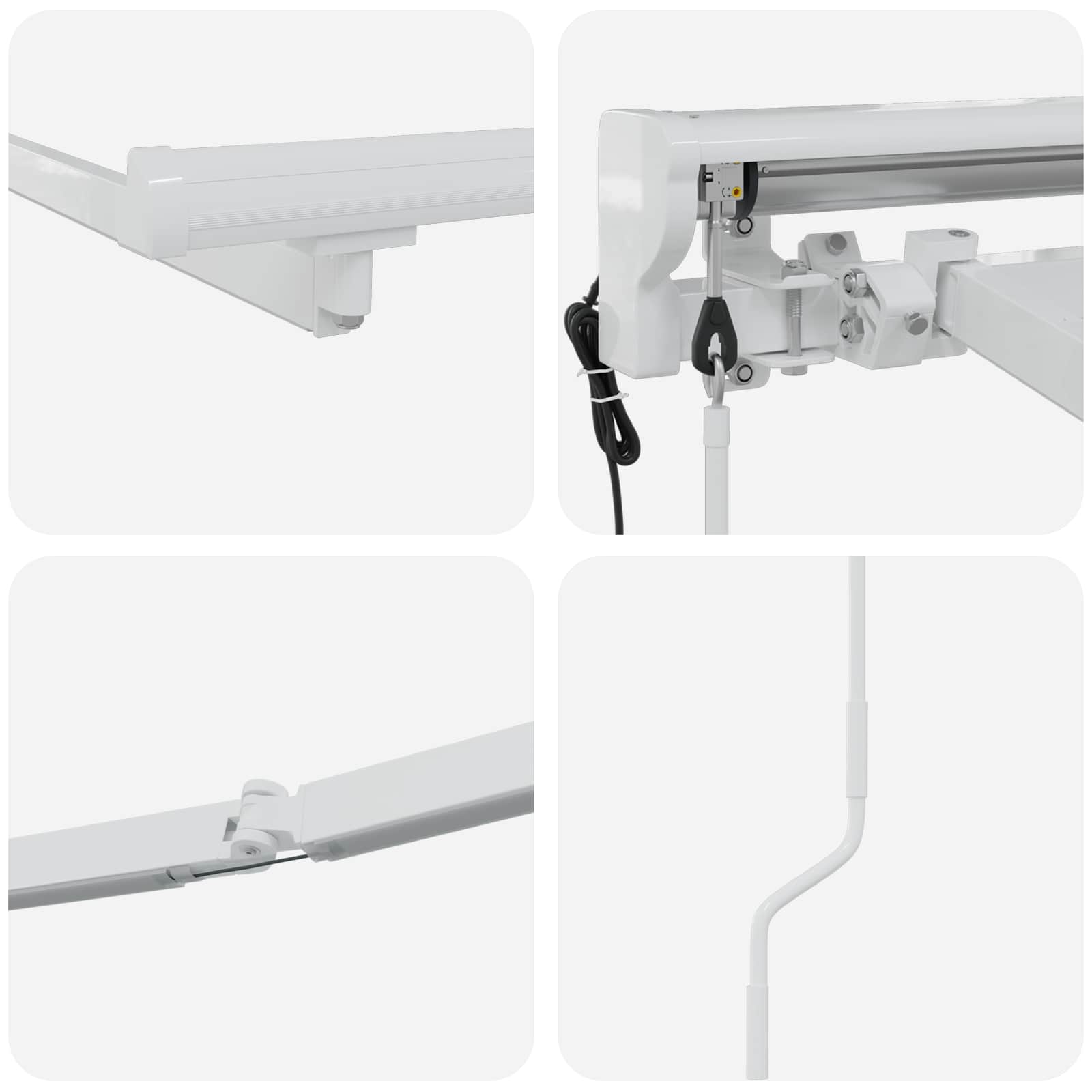 Elektrische Markisenrahmen mit LEDs Weiß 3 x 2,5 m Aluminium