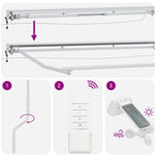 Elektrische Markisenrahmen mit LEDs Weiß 3 x 2,5 m Aluminium