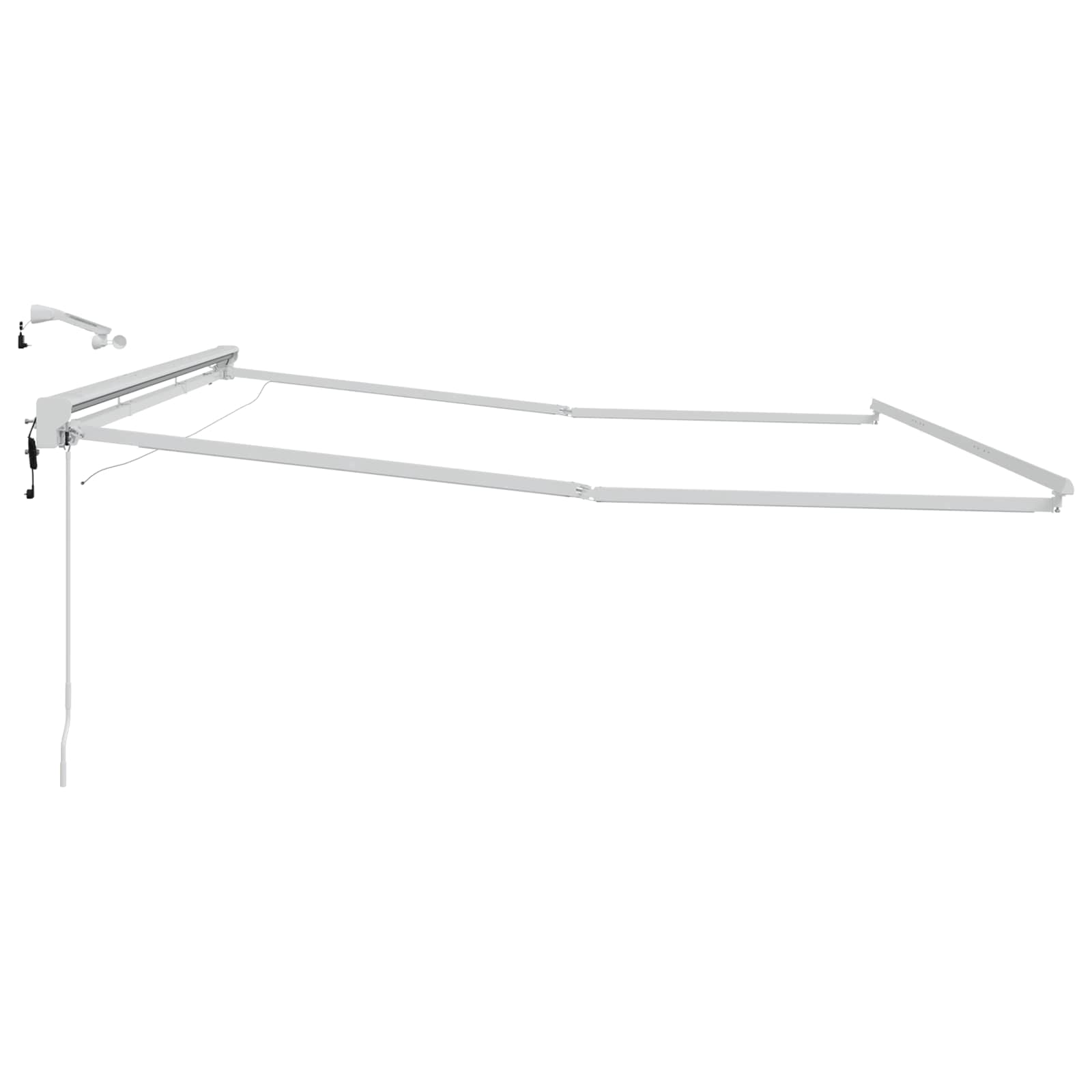Elektrische Markisenrahmen mit LEDs Weiß 4,5 × 3 m Aluminium
