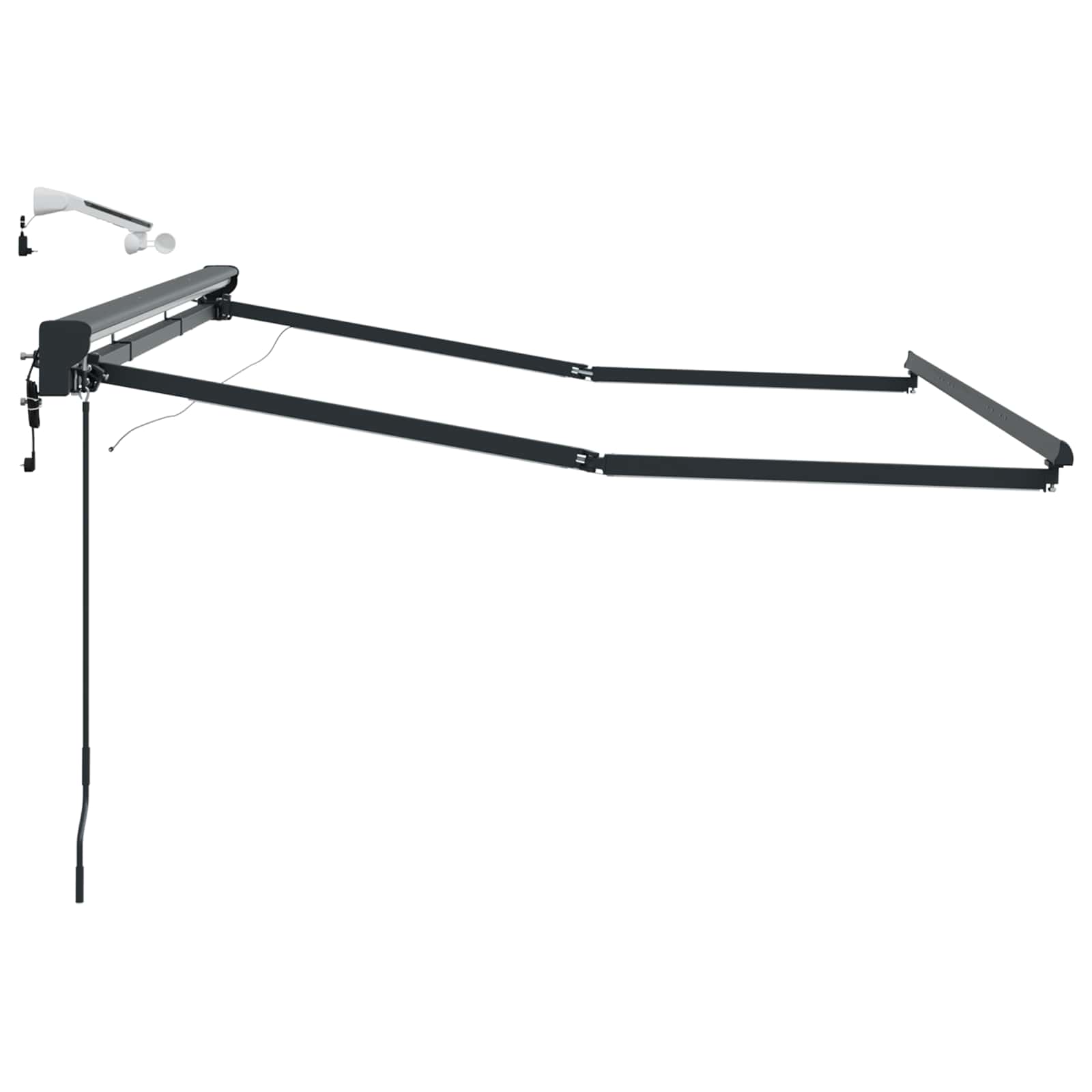 Elektrische Markisenrahmen mit LEDs Anthrazit 2,5 x 2 m