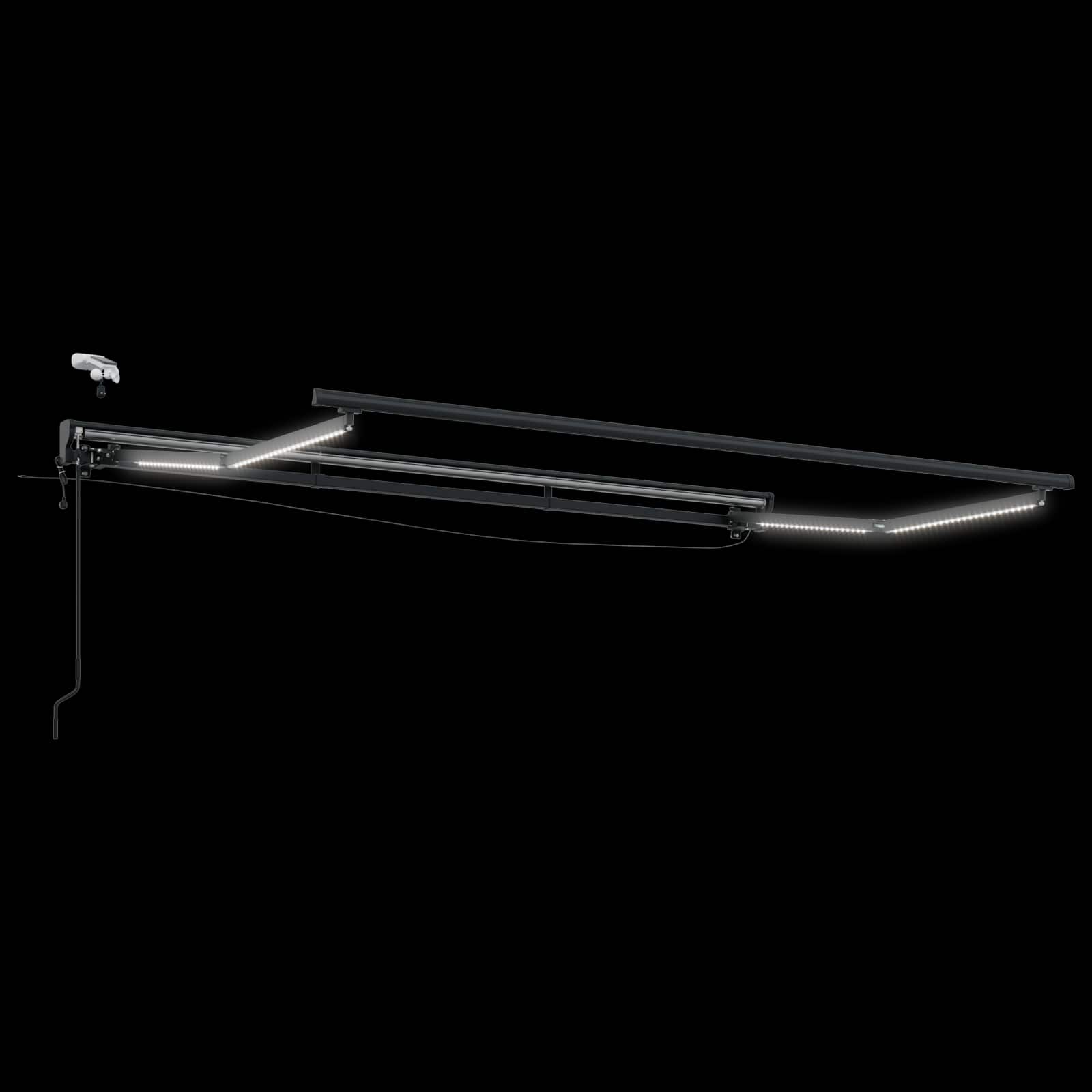 Elektrische Markisenrahmen mit LEDs Anthrazit 3,5 x 2,5 m