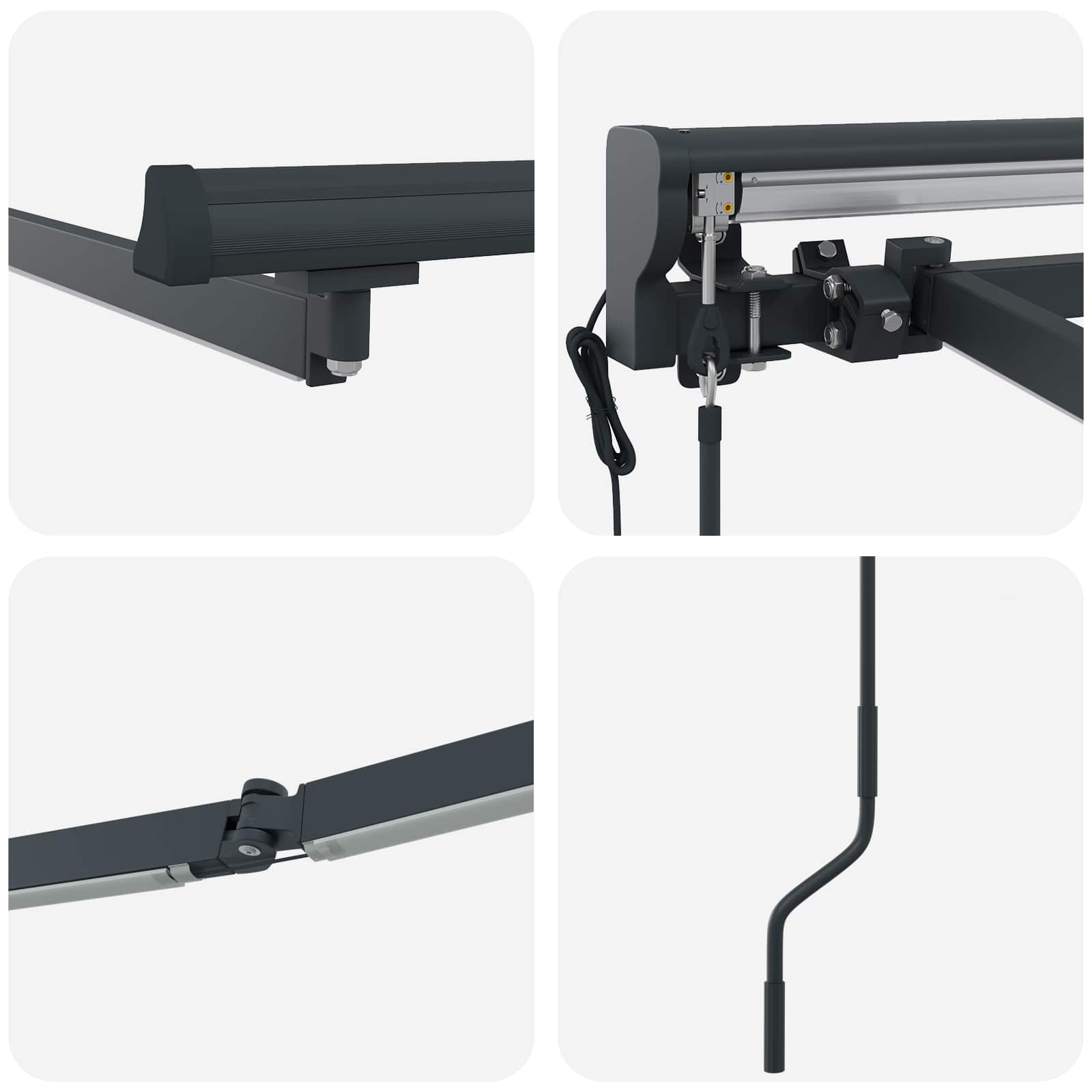 Elektrische Markisenrahmen mit LEDs Anthrazit 4 x 3 m Aluminium