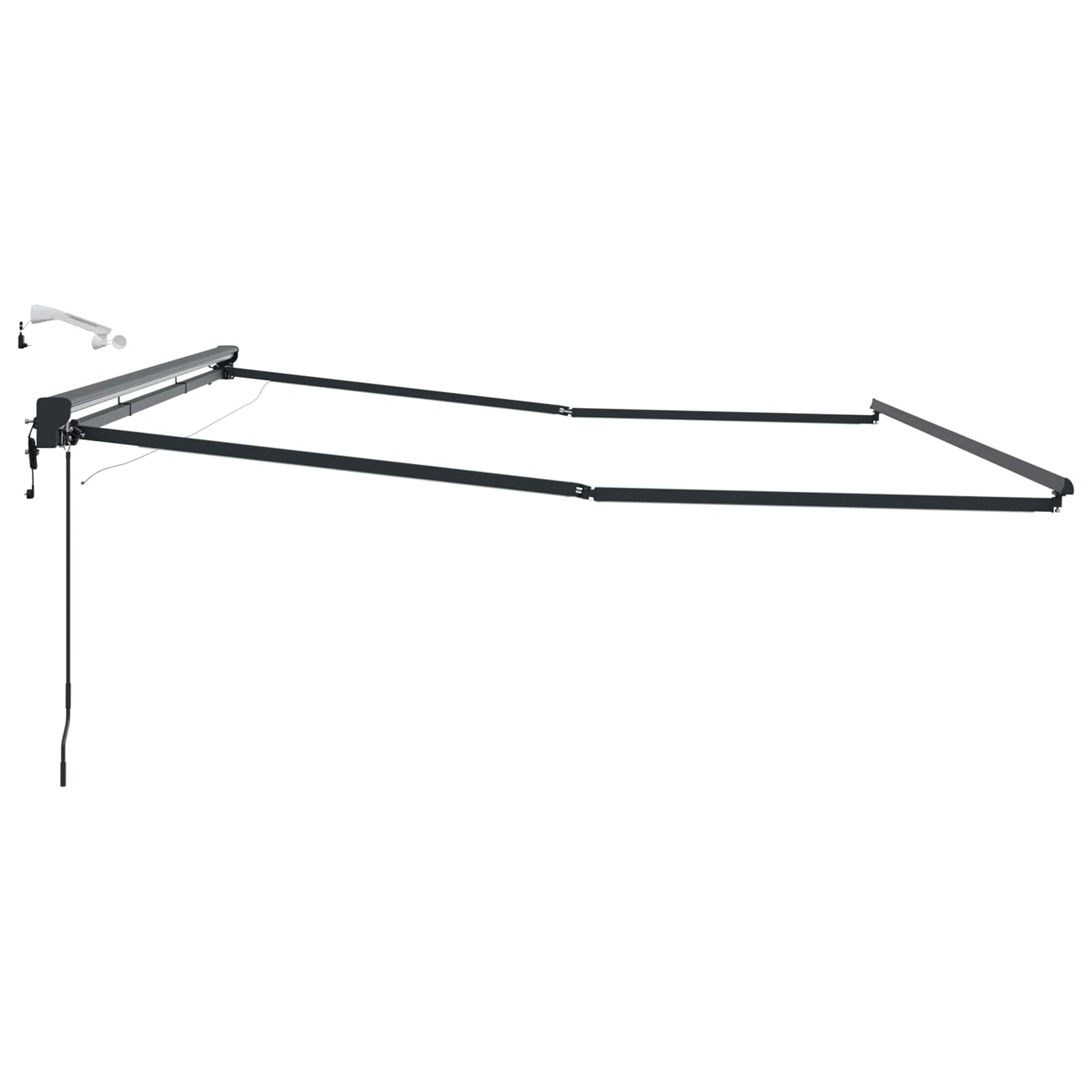 Elektrische Markisenrahmen mit LEDs Anthrazit 4 × 3,5 m