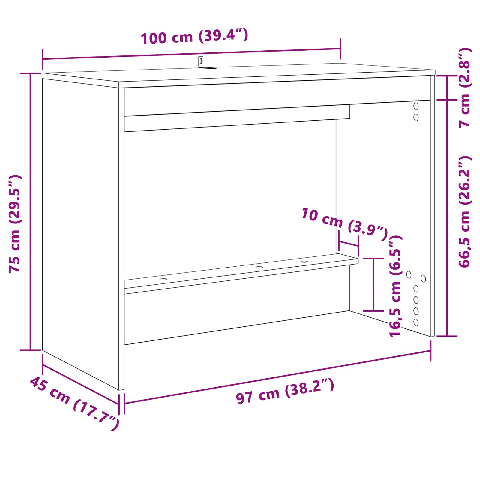 Bett-Schreibtisch Betongrau Holzwerkstoff 100 x 45 x 75 cm