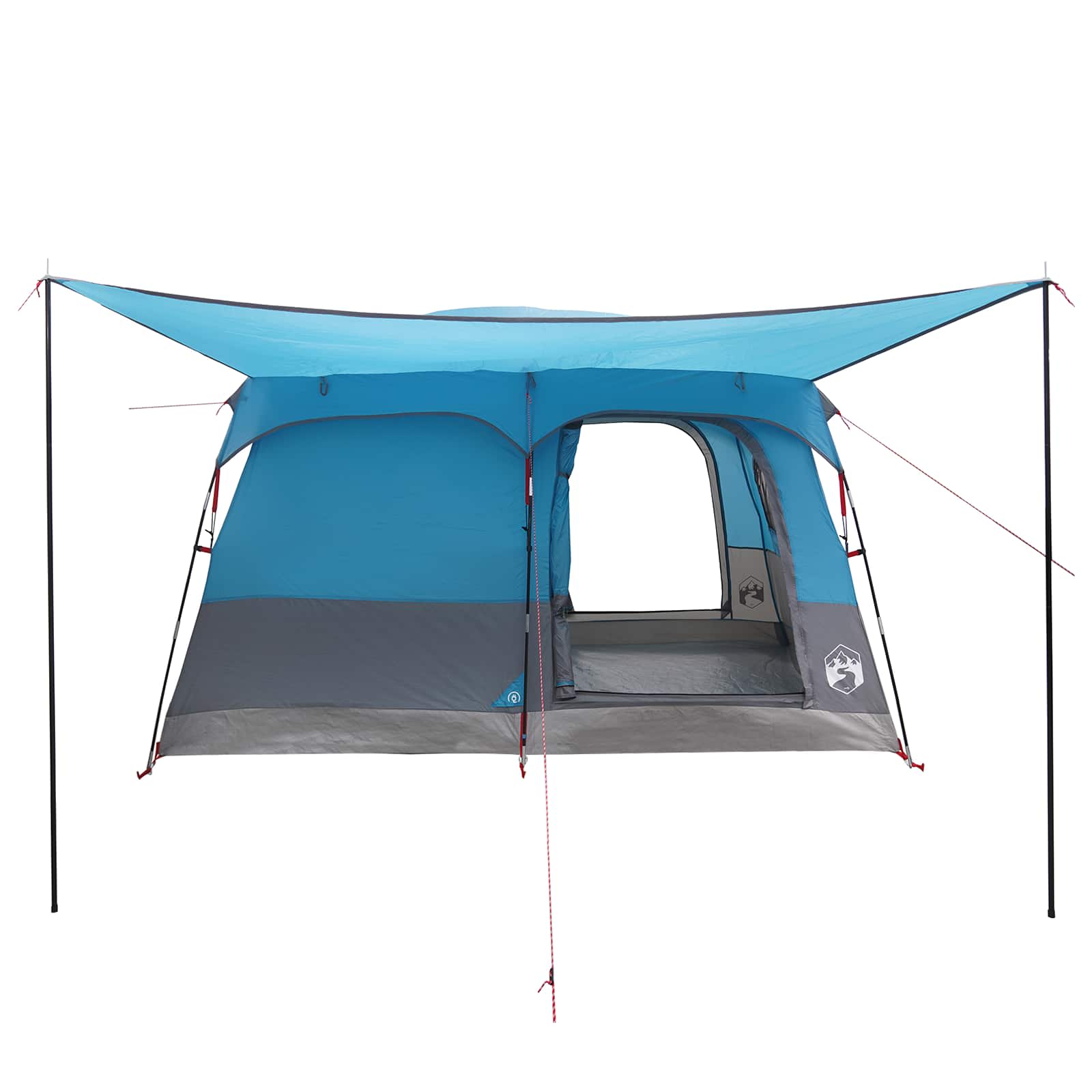 Familienzelt mit Dach Blau 380 x 260 x 190 cm Polyester