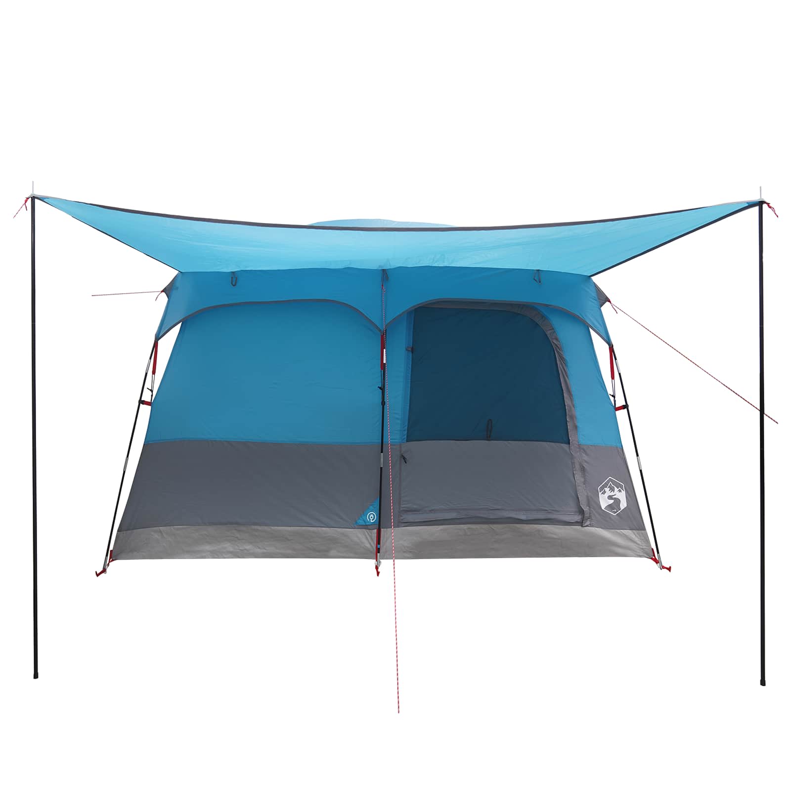 Familienzelt mit Dach Blau 380 x 260 x 190 cm Polyester