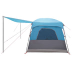 Familienzelt mit Dach Blau 380 x 260 x 190 cm Polyester