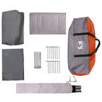 Familienzelt Grau und Orange 380 x 260 x 190 cm Polyester