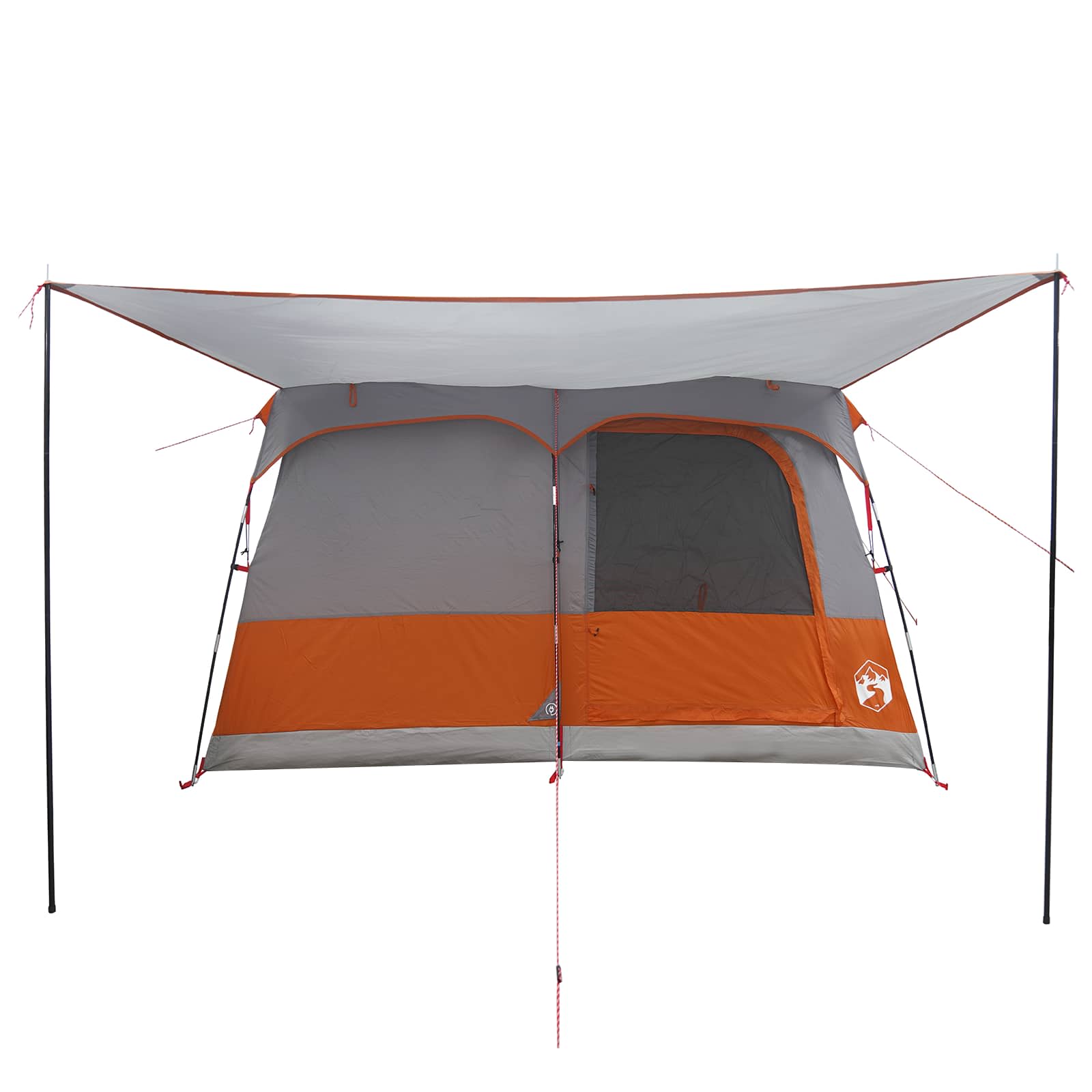 Familienzelt Grau und Orange 380 x 260 x 190 cm Polyester