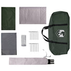 Familienzelt mit Dach Olivegrün 380 x 260 x 190 cm Polyester