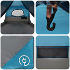 Familienzelt Blau 420 x 305 x 200 cm Polyester und Stahl