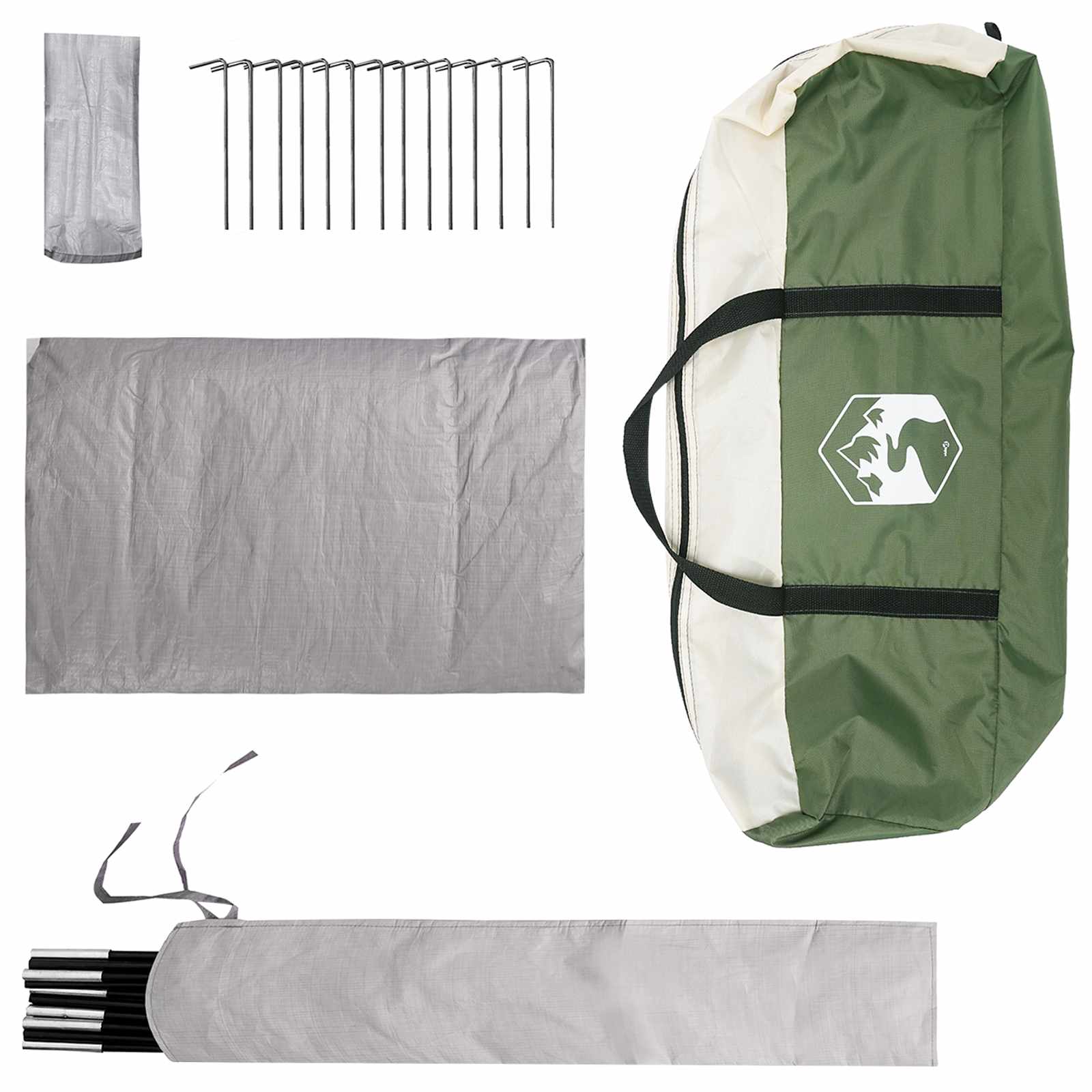Hütten-Zelt mit Dach Grün 300 x 210 x 156 cm Polyester