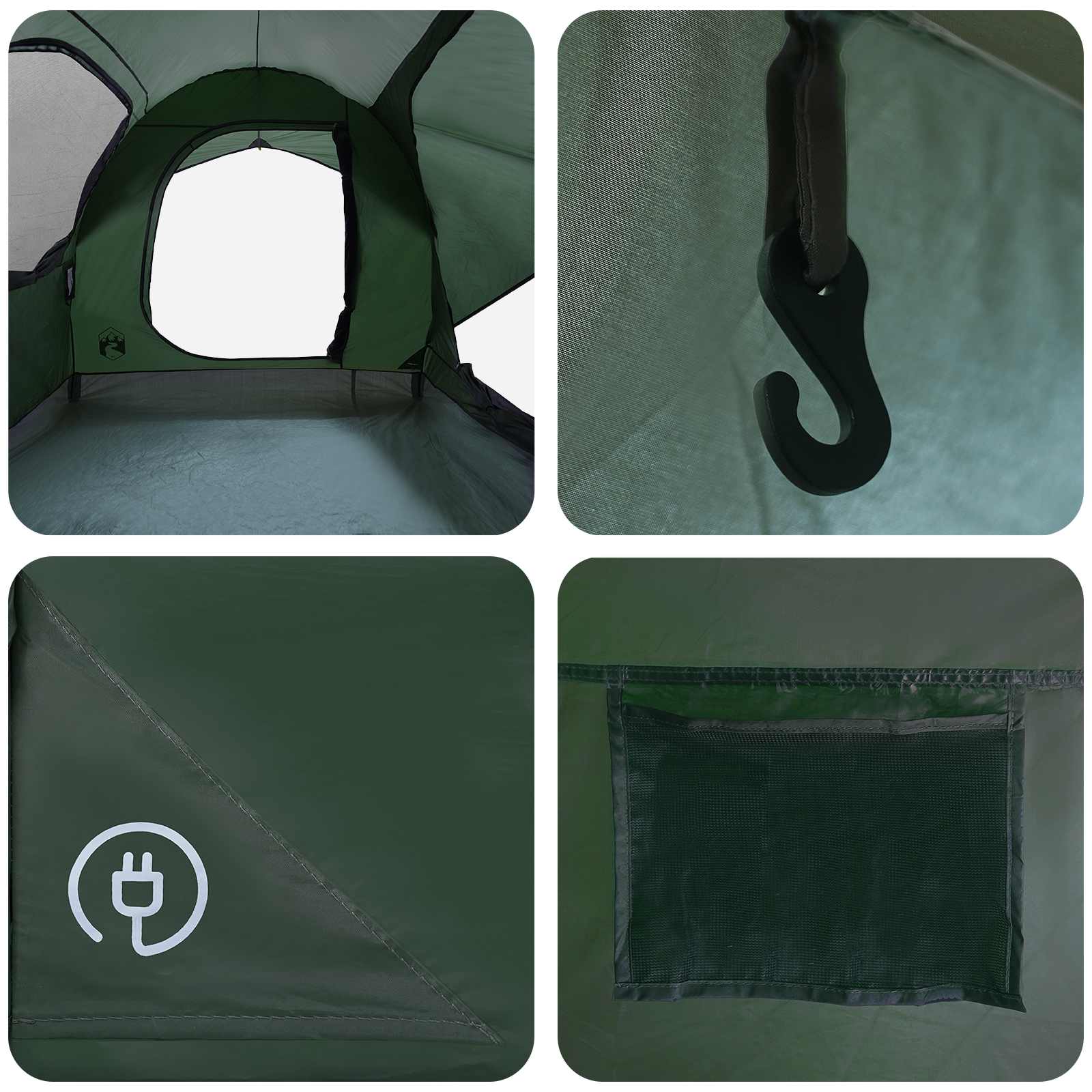 Autozelt Olivegrün 239 x 210 x 210 cm Polyester und Stahl