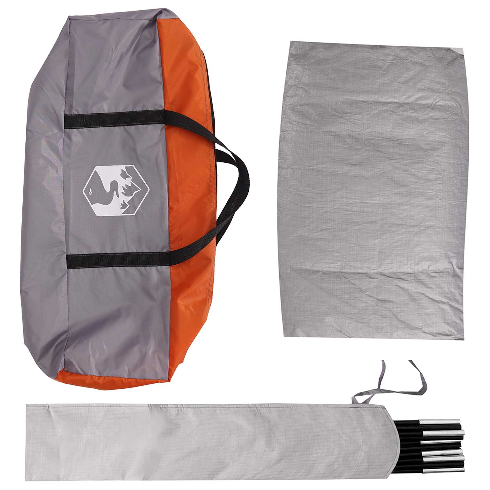 Autozelt Grau und Orange 200 x 170 x 170 cm Polyester und Stahl