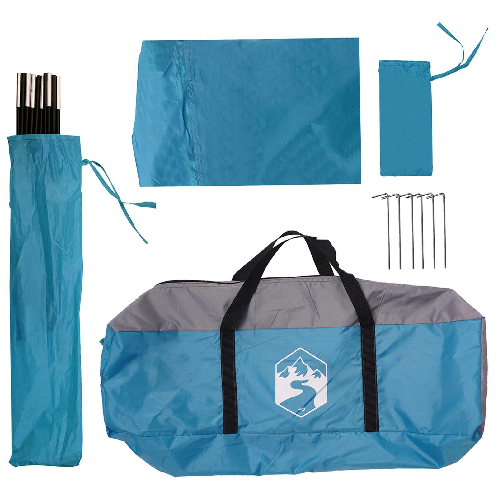 Autozelt mit Dach Blau 350 x 250 cm Polyester und Stahl