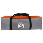 Hütten-Zelt Grau und Orange 12-Personen Polyester und Stahl