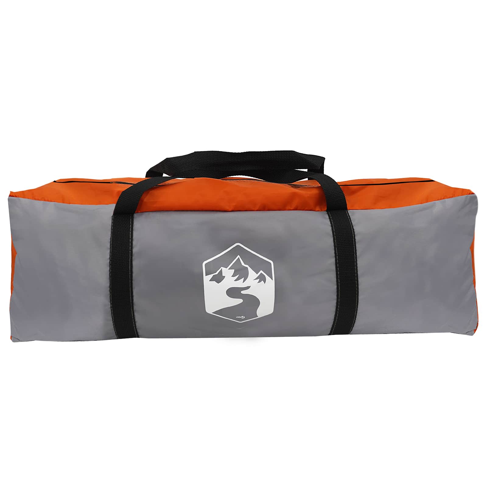 Hütten-Zelt Grau und Orange 12-Personen Polyester und Stahl
