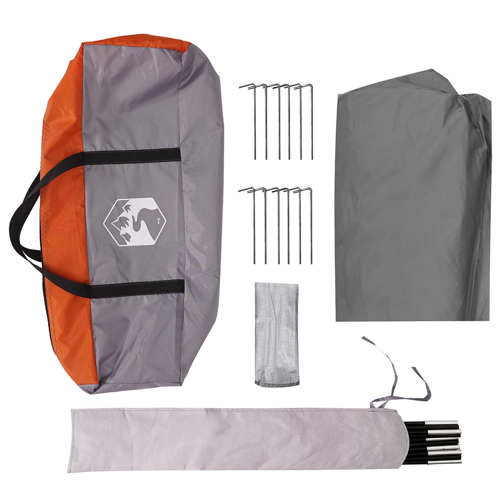 Camping Tarp Wasserfest Grau und Orange 550 x 400 x 230 cm
